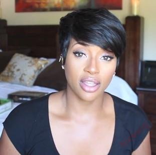 Short Wig Brown Mixed Gold Pixie Cut Wig