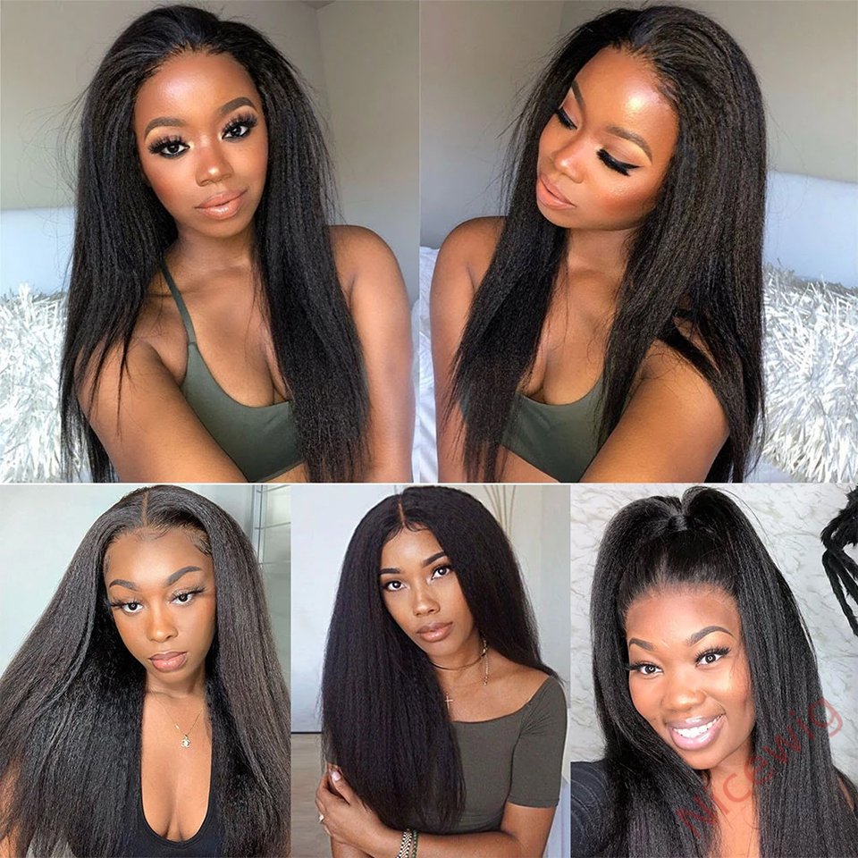 New Glueless 200% Density Yaki Brazilian Straight Wig