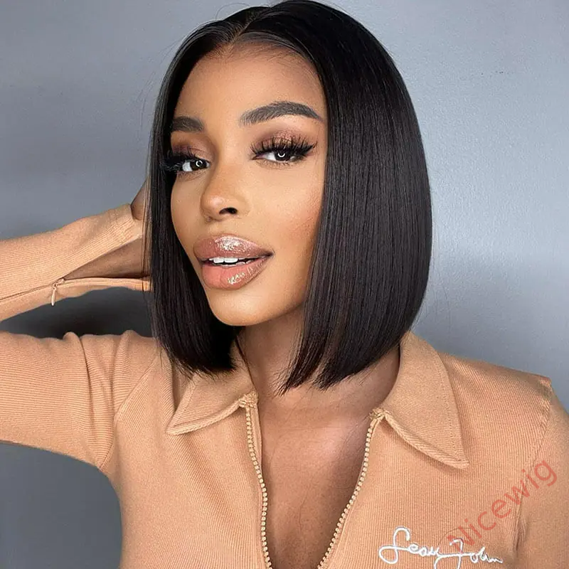 Glueless Natrual Short Bob Styles Silky Hair Straight Wig