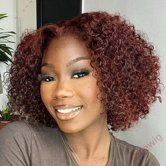 Super Fluffy Afro Kinky Curly Wigs Brown Hair
