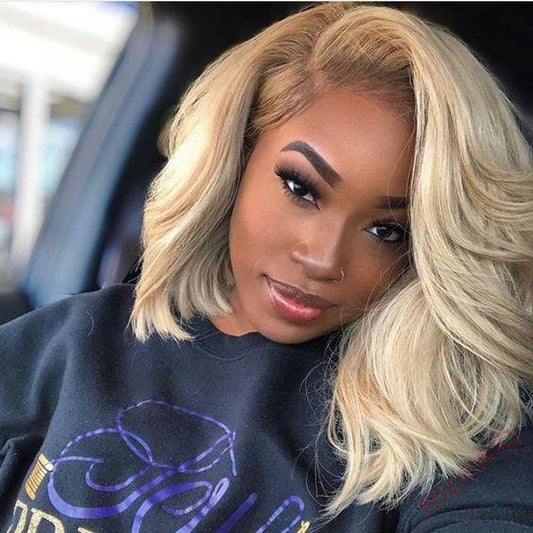 Blonde Medium Hair Bob Body Wave Wig For Women