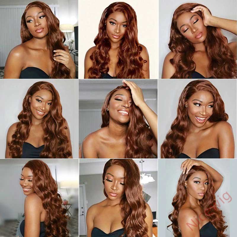 Beautiful Brown Long Hair Brazilian Body Wavy Wig