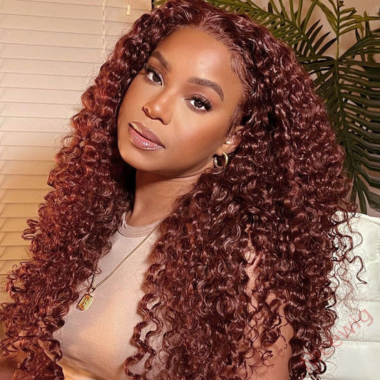Glueless Dark Brown Brazilian Long Curly Wigs