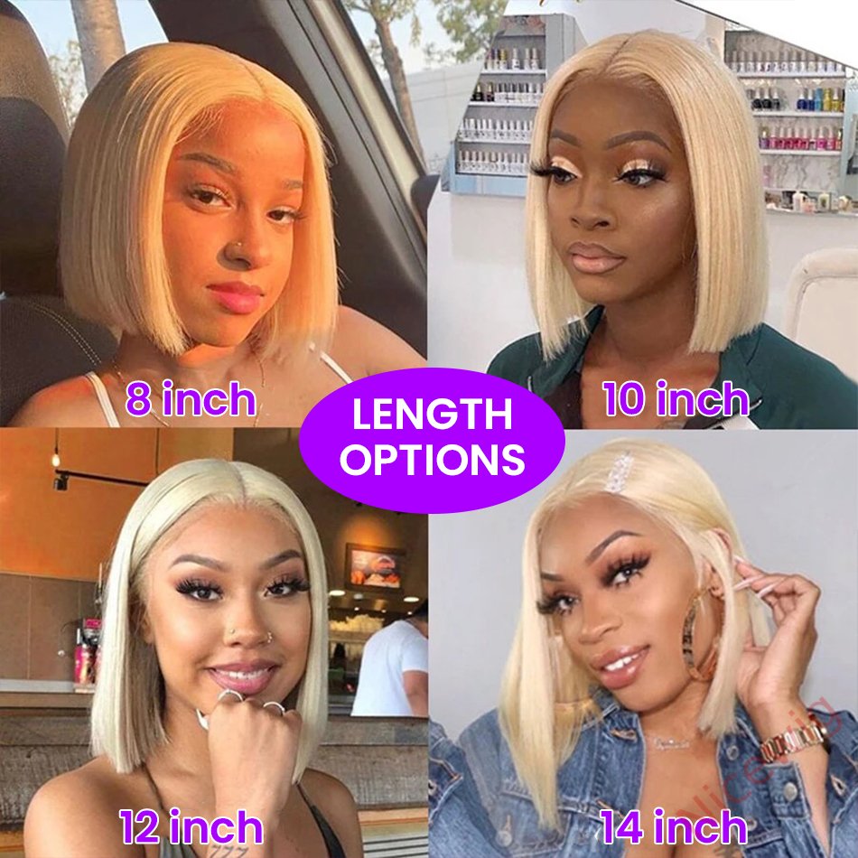 Glueless 613 Blonde Straight Hai BOB Wigs Lady Wig