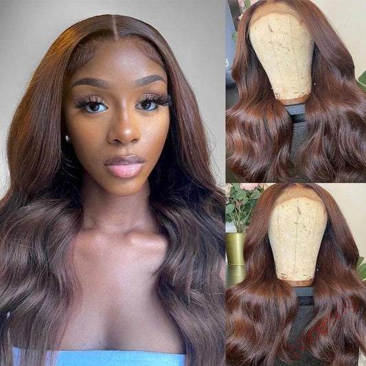 Beautiful Brown Long Hair Brazilian Body Wavy Wig