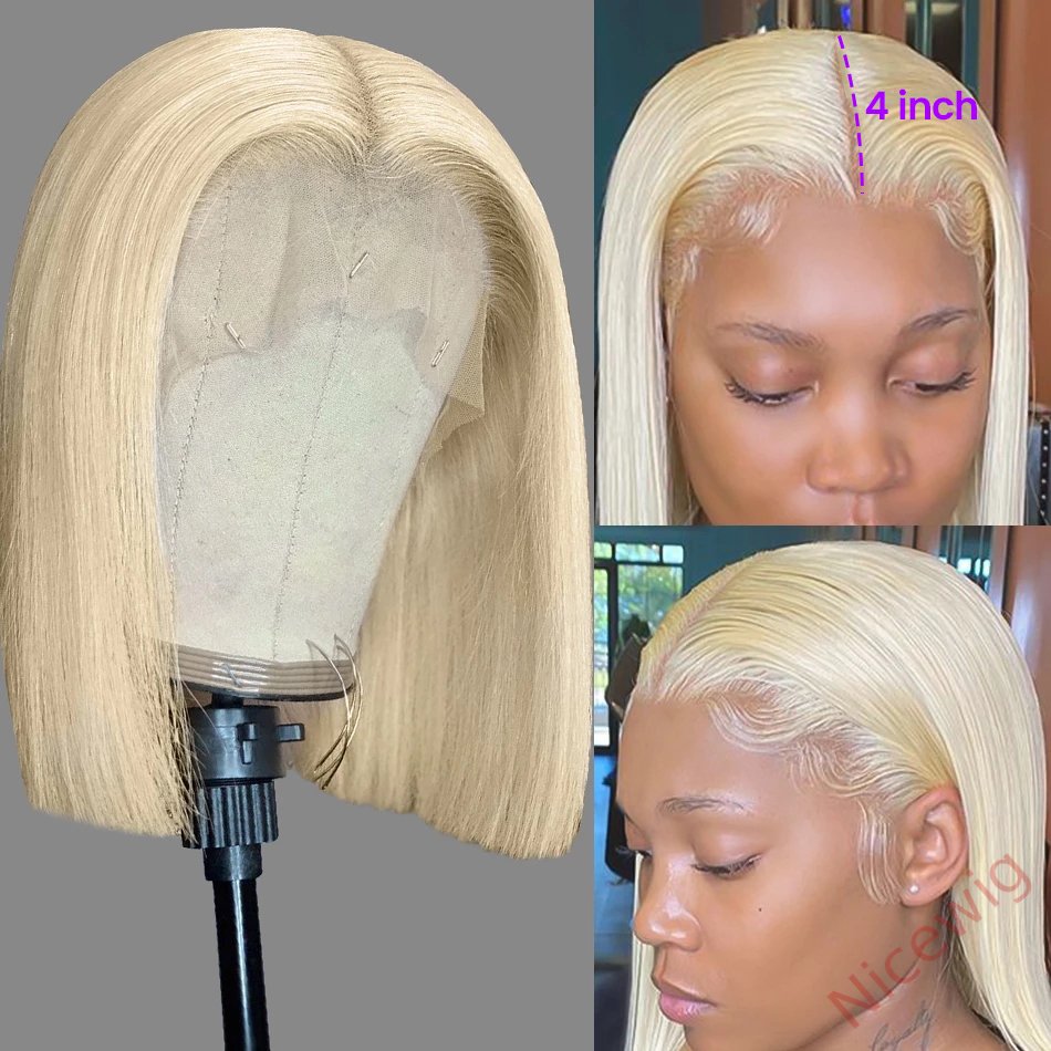 Glueless 613 Blonde Straight Hai BOB Wigs Lady Wig