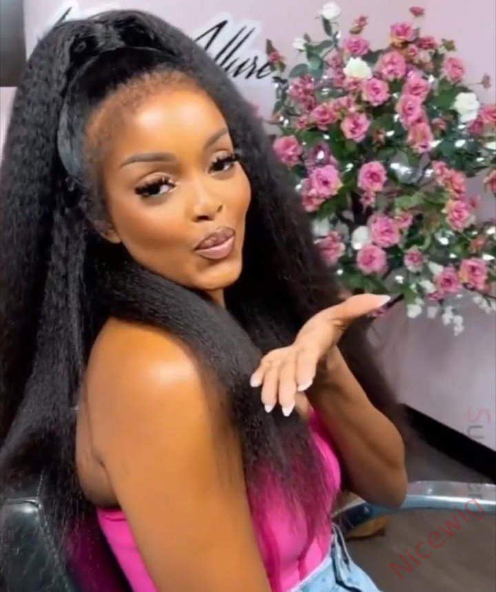 Glueless  200% density Yaki Brazilian Straight Wig