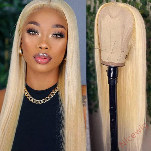 Glueless Silk 613 Blonde  Straight Wigs For Black Women