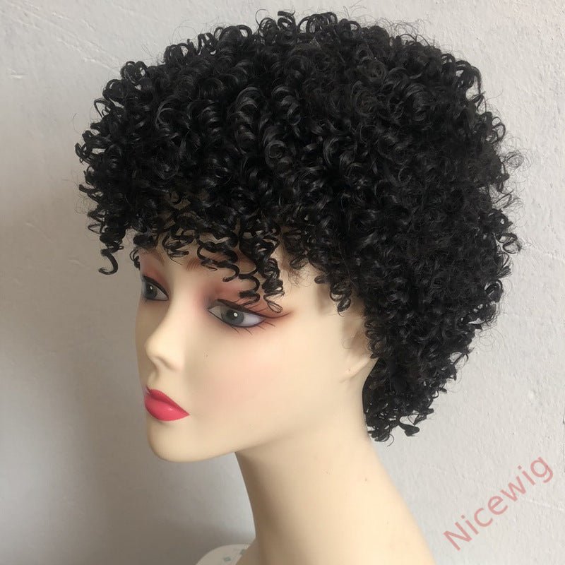 Short Afro Kinky Curly Wigs for Black Women