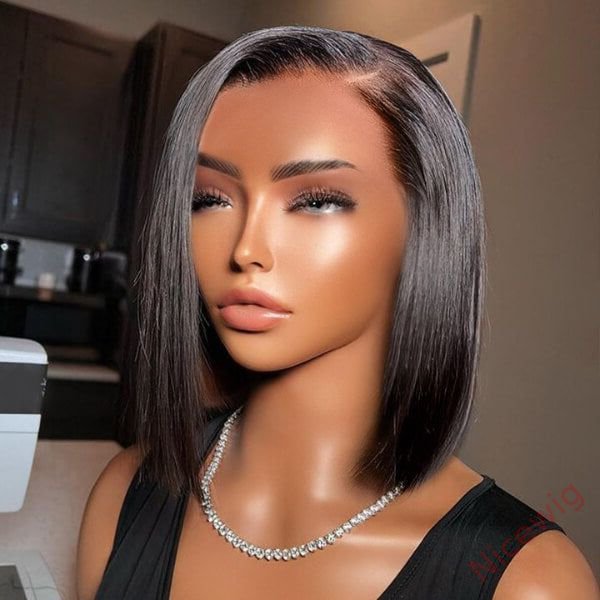 New Glueless Natrual Bob Styles Silky Straight Hair Wig