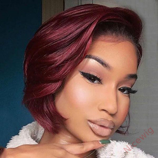 Glueless Brazilian Straight Hair Short BOB Wigs Lady Wig