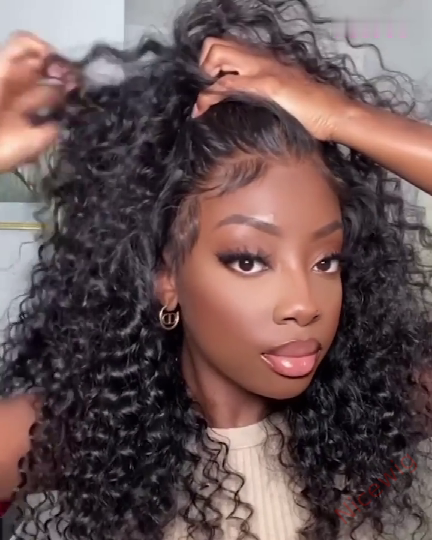 Glueless Brazilian Natural Black Curly Bob Wig