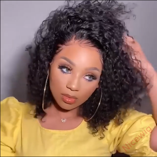 Centre Parting Curly Wig Short Bob Hair