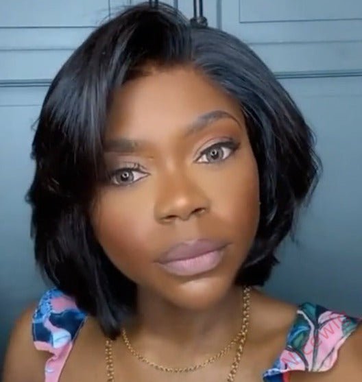 Brazilian Straight Hai Bob Wigs Lady Wig