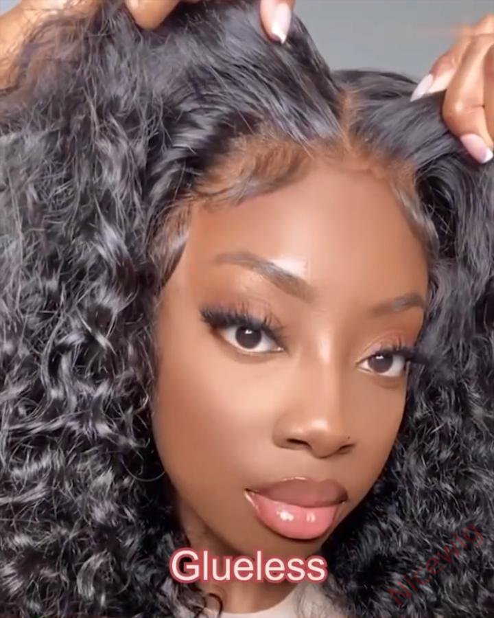 Glueless Brazilian Natural Black Curly Bob Wig