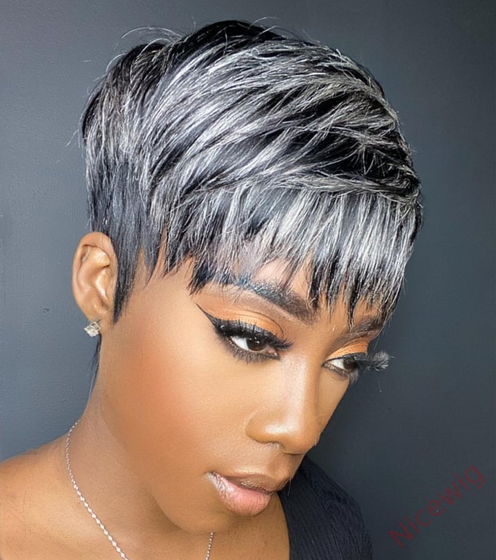 Best Seller Glueless Short Wig 4Inch Pixie Cut Straight Hair
