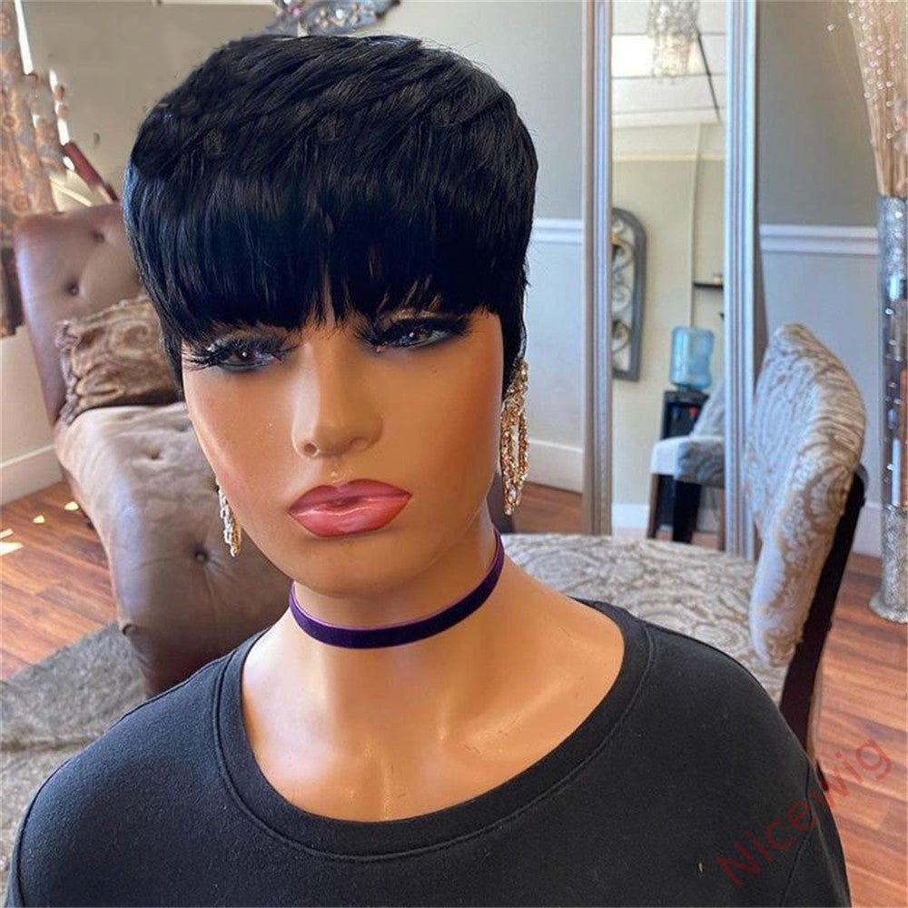 Glueless Short Wig 4Inch Bob Straight Hair