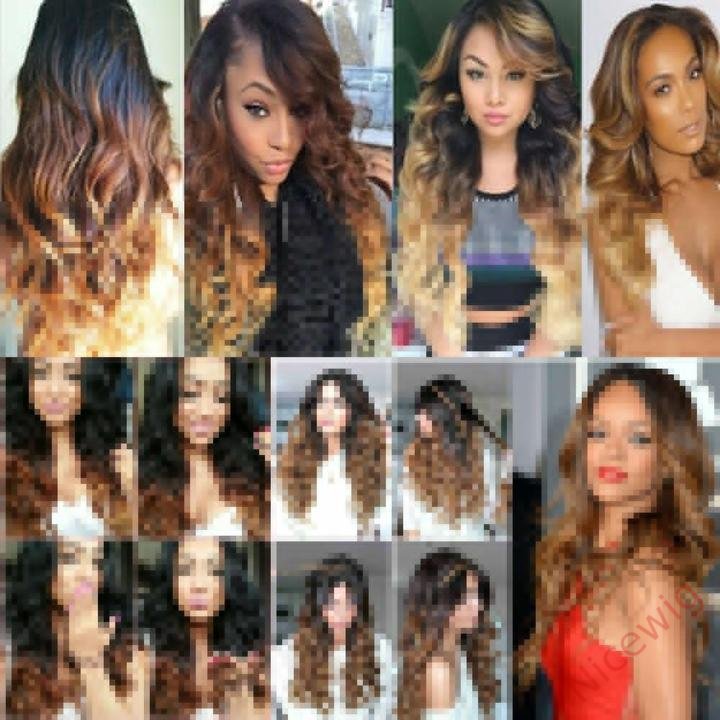Hightlight Black Gradient Gold Body Wave Wig