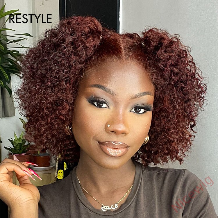 Super Fluffy Afro Kinky Curly Wigs Brown Hair