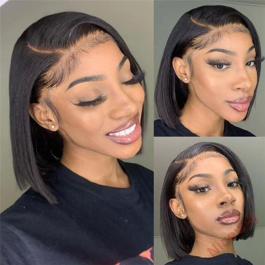 Short Bob Straight Hair Natural Black Wig