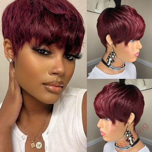 Glueless Short Wig 4 Inch Bob Straight Hair
