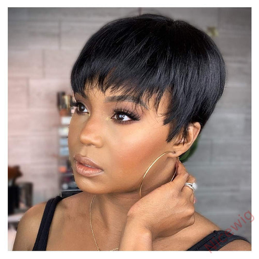 Super Short Wig 2Inch Pixed Straight Hair