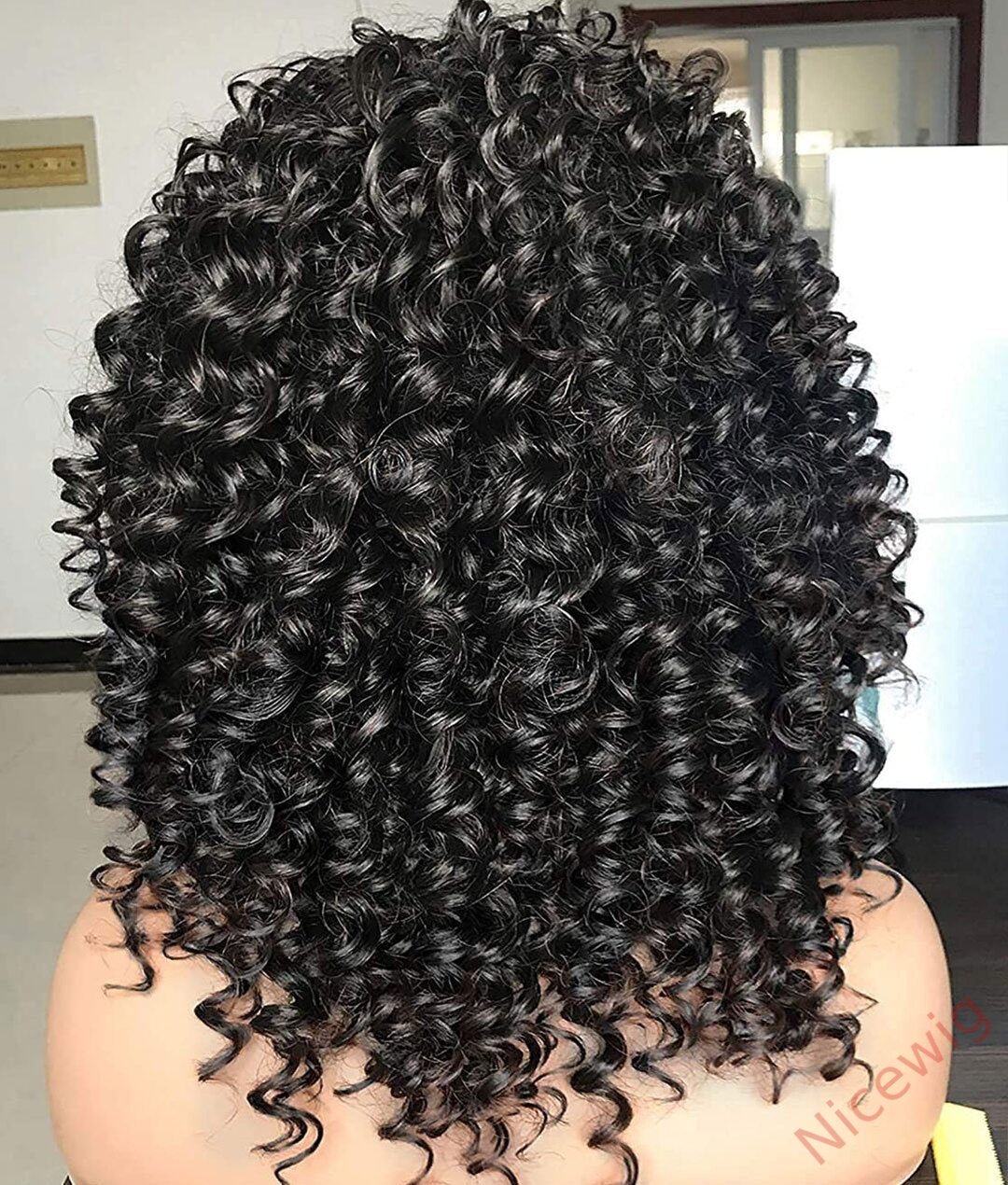 Salt and Pepper Glueless Curly Wig With Bangs