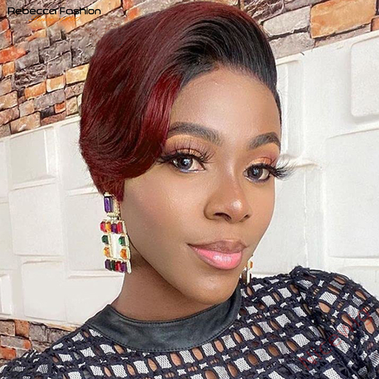 Glueless Brazilian Straight Hair Short Wig